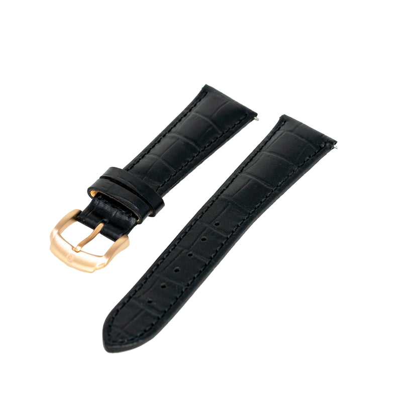 Business Strap Krokoprint schwarz